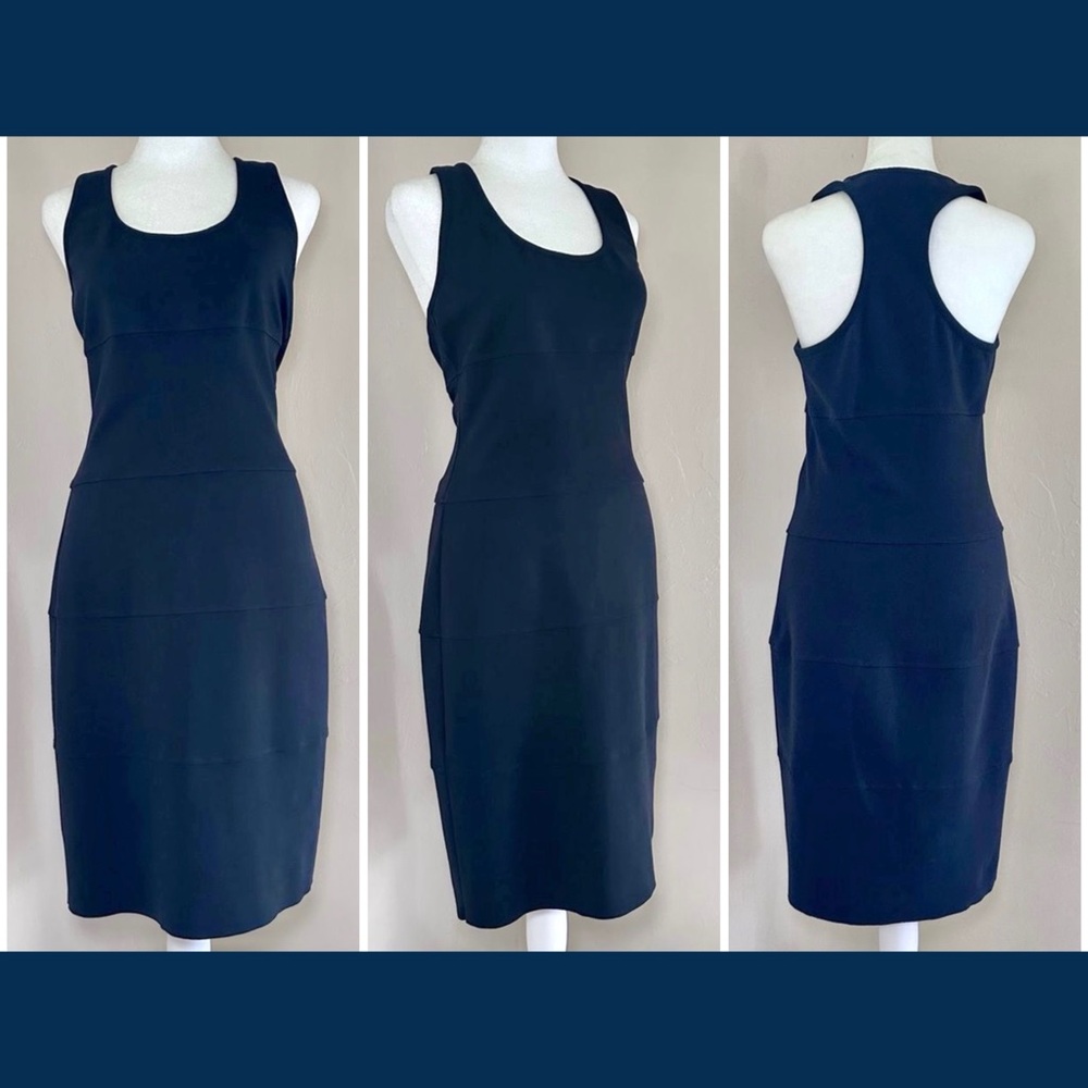 Diane Von Furstenberg Navy Sleeveless Stretch Banded Racerback Midi Tank Dress 8